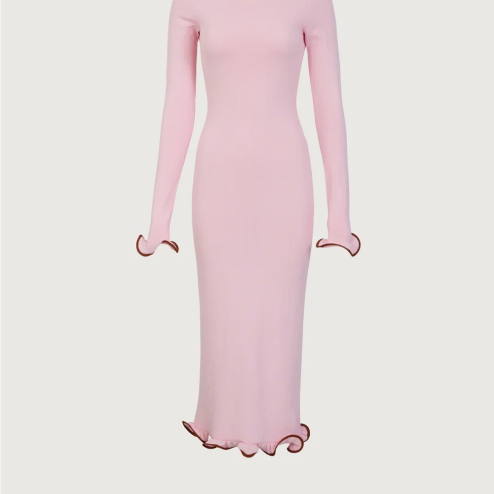 Elegant Pink Long Sleeve Dress